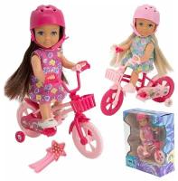 Кукла малышка Miss Kapriz 4605YS Маленькая модница на велосипеде