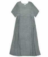 Платье в стиле бохо, 100% хлопок, ручной принт, Zen Ethic/Франция, сделано в Индии, ID: VR681D (M (44-46), серый)