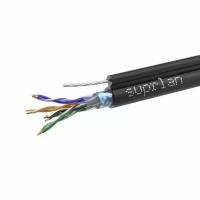 Кабель витая пара F/UTP кат.5E 4х2х24AWG solid CU PE Outdoor Standard трос черн. (м) SUPRLAN 01-1026-1