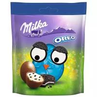 Фигурный шоколад Milka в форме яйца с молочной начинкой с кусочками печенья Oreo, 86 г