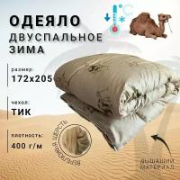 Одеяло Верблюжья шерсть 2 спальное (172х205), чехол тик, зима