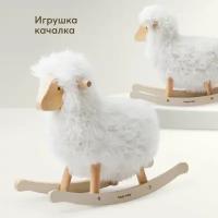 331930, Качалка детская Happy Baby "Woolly", из натурального дерево, веселая увлекательная игрушка, овечка вулли