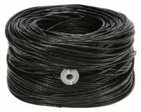 Кабель U/UTP outdoor 4 пары категория 5e Irbis одножильный 4x2xAWG24 100% медь PE T-FG8 трос 305м черный IRB10041