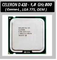 Intel Celeron D 430 LGA775, 1 x 1800 МГц процессор OEM поставка без кулера