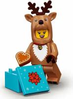 Минифигурка Лего 71034-4: серия COLLECTABLE MINIFIGURES Lego 23 series; Reindeer Costume (Девочка в костюме оленя)