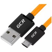 GCR QC Кабель 1.0m MicroUSB, быстрая зарядка, оранжевый TPE, черные коннекторы, 28/22 AWG, GCR-52480 Greenconnect GCR-52480