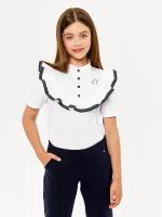 Блузка с коротким рукавом для девочек Junior Republic, цвет белый, размер 158