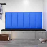 Мягкие стеновые панели, изголовье кровати, размер 30*80, комплект 2шт, цвет голубой