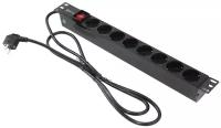 Блок розеток 5bites PDU819P-01 8S / PVC / SWITCH / 1U / 19" / 2M*3G*1.5MM2 / VDE