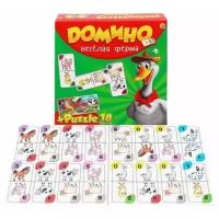 Настольная игра Рыжий кот Домино + пазлы Веселая ферма ИН-6753