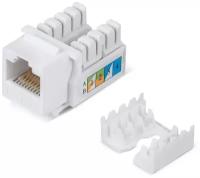 Вставка Keystone Cabeus Jack RJ-45, категория 6, заделка тип 110, белая KJ-RJ45-Cat.6-90