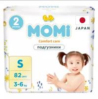 Подгузники Momi Comfort Care S (3-6 кг), 82 шт