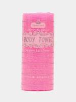 Японская массажная розовая пиллинг мочалка для тела, жесткая, скраб, 29*95мм, для ванной и бани