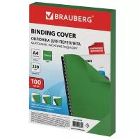 BRAUBERGдвухсторонняя для переплета A4 230 г/м², картон, тиснение под кожузеленый100 шт