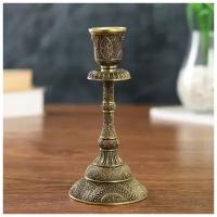 Подсвечник металл на 1 свечу "Раджа" бронза 16,5х8х8 см 4635001