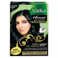 Vatika Натуральная краска на основе хны Henna Hair Colours, 1 Natural black, 10 мл, 10 г