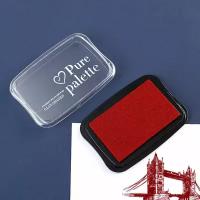Штемпельная подушка - Красный цвет (7х10 см). Для творчества, для печати на текстиле, дереве, бумаге
