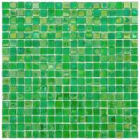 Мозаика одноцветная чип 15 стекло Alma NN79 зеленый квадрат глянцевый перламутр