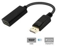 Видео адаптер DisplayPort на HDMI 20M/19F KS-460 кабель 0.2 метра, чёрный