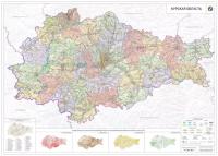 Настенная карта Курской области, сельскохозяйственная, 95x135 см (на баннере)