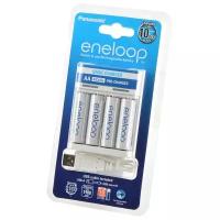 Panasonic Зарядное устройство для аккумуляторов Panasonic eneloop USB Basic Charger + 4АА1900mAh (K-KJ61MCC40U