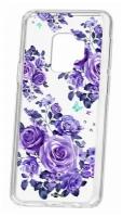 Чехол для Samsung Galaxy Note 9 Kruche Print Roses, пластиковая накладка, силиконовый бампер с защитой камеры, противоударный прозрачный кейс с рисунком