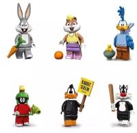 Набор фигурок герои мультфильмов Looney Tunes Даффи Дак, Лола Банни, Дорожный бегун 6шт (4.5см, пакет)