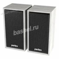 Колонки Perfeo "CABINET" 2.0, мощность 2х3 Вт (RMS), белый дуб, USB