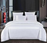 Комплект постельного белья "Good Sleep" Страйп-сатин, евро, наволочки 70x70 белый