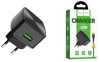 Сетевое зарядное устройство c USB HOCO C70A,Type-c черное,QC 3.0