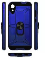 Противоударная накладка Armor Case с кольцом для Samsung A03 core синий