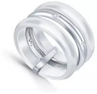 Кольцо из серебра керамика, куб.цирконий