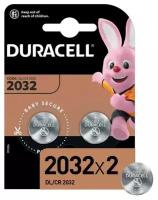 Батарейка литиевая Duracell, CR2032-2BL, 3В, блистер, 2 шт