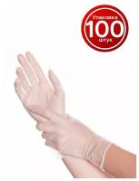 Wally Plastic, Перчатки одноразовые, виниловые, для хозяйственных работ и общепита, прозрачный, 100 шт, XL