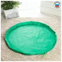 Развивающий коврик - сумка для игрушек «Котик», зеленый, d150 см, оксфорд