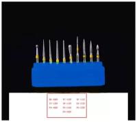 FG-105 Incidental Набор алмазных боров 10шт для полировки композитов и керамики. хвостовика - 1,6 мм, центрованы, подходят для турбинного наконечника
