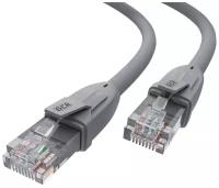 GCR Патч-корд прямой 1.5m UTP кат.6, серый, 24 AWG, литой, ethernet high speed, RJ45, T568B