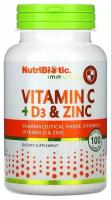 NutriBiotic Immunity Vitamin C+D3 & Zinc (витамины C + D3 и цинк) 100 капсул