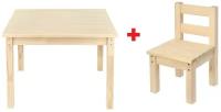 Комплект "стол + стульчик" KETT-UP DUBOK ECO детский, KU310, деревянный, массив березы, без покрытия, цвет натуральный