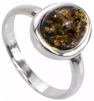Кольцо Amberprofi, серебро, 925 проба, янтарь, размер 17.5