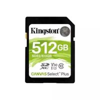 Kingston Карта памяти SDXC Kingston Canvas Select Plus, 512 Гб, UHS-I Class U3 V30