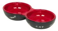 Миска для кошек Nobby Cat, размер 22x11.5x3.5см, красный / черный