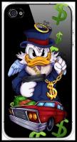 Силиконовый чехол на Apple iPhone 4/4S / Айфон 4/4S "Scrooge McDuck with a Gold Chain", прозрачный