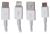 Аксессуар Baseus Superior USB - MicroUSB/Lightning/Type-C 3.5A 1.5m White CAMLTYS-02