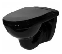 Унитаз подвесной черный "престиж" в комплекте с сиденьем дюропласт, микролифт