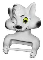Держатель для туалетной бумаги керамика "кот-хулиган"