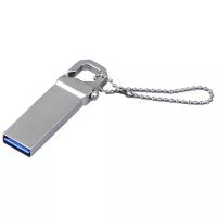 Компактная металлическая флешка с прямоугольным отверстием (8 GB USB 2.0 Серебро Mini035 Flash drive VF- mini 117)