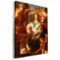Картина 50x30 см на холсте Помпео Батони - Меркурий, коронующий Философию, Мать Искусств
