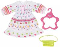 Zapf Creation платье с сумочкой для куклы Baby Born Trendy Boho Dress 830185 белый/желтый