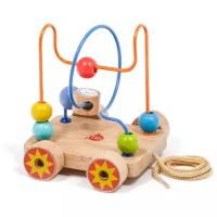 Каталка-игрушка Lucy & Leo Лабиринт с бусинками (LL150), коричневый/желтый/красный